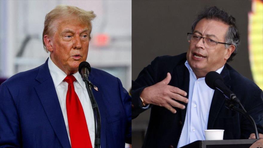 El presidente de Colombia, Gustavo Petro (dcha.) y su par estadounidense, Donald Trump.