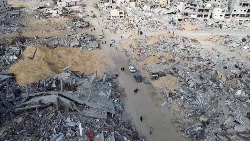 Una foto aérea muestra las destrucciones cometidas por Israel en Gaza. 