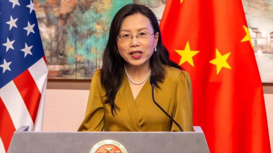 La embajadora de China en Panamá, Xu Xueyuan.
