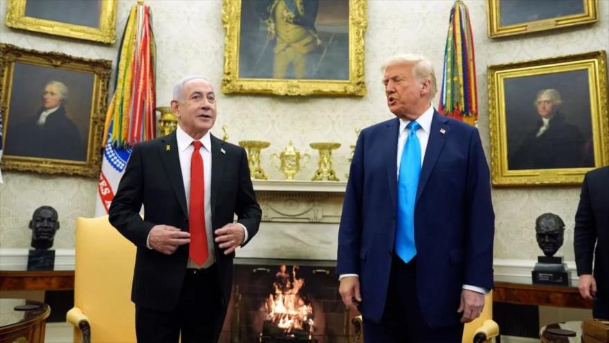 El primer ministro israelí, Benjamín Netanyahu, y el presidente de EE.UU., Donald Trump, en la Casa Blanca, 4 de febrero de 2025.