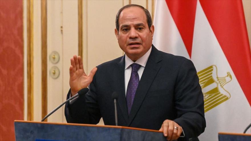 El presidente egipcio, Abdel Fatah al-Sisi, durante una rueda de prensa.