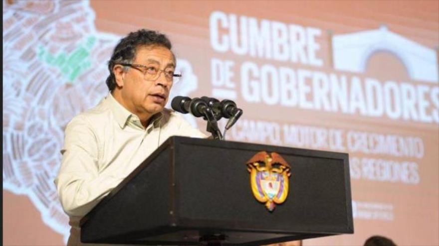 El presidente de Colombia, Gustavo Petro, en la Cumbre de Gobernadores del país en Villa de Leyva (Boyacá) 20 de febrero de 2025. Foto: Presidencia