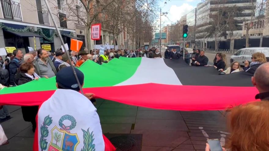 Cacerolada de protesta en España contra el genocidio en Gaza