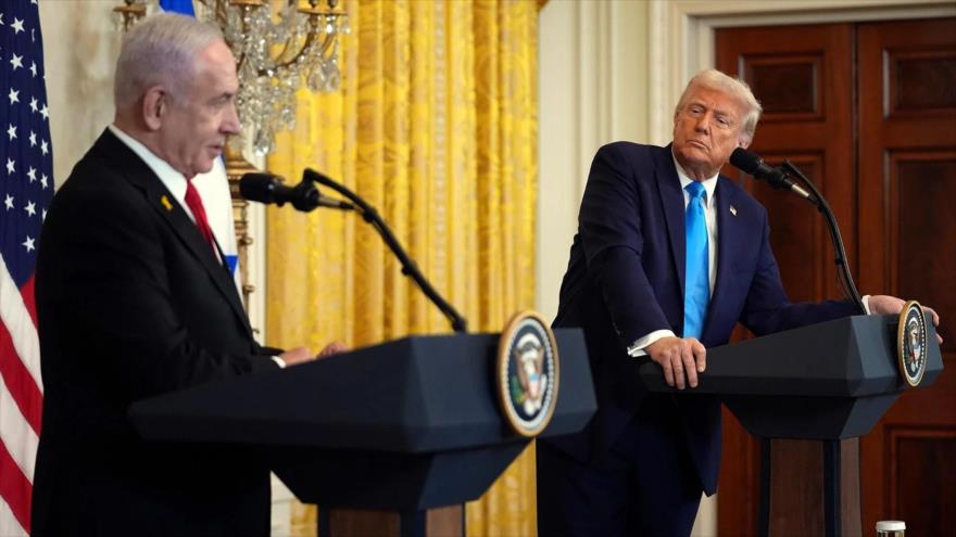 El presidente de EE.UU., Donald Trump, y el primer ministro israelí, Benjamín Netanyahu, en la Casa Blanca, 4 de febrero de 2025. (Foto: AP)