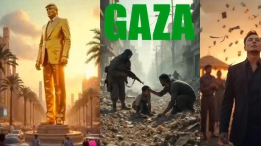 Toma de captura del vídeo promocional de Trump para el futuro de la Franja de Gaza, 25 de febrero de 2025.