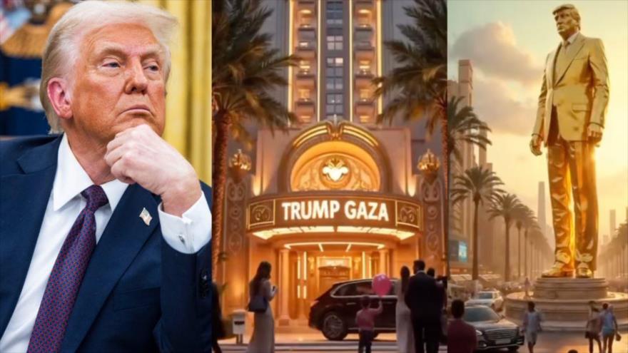 Una composición realizada a partir de vídeo promocional de Trump para el futuro de la Franja de Gaza, 25 de febrero de 2025.