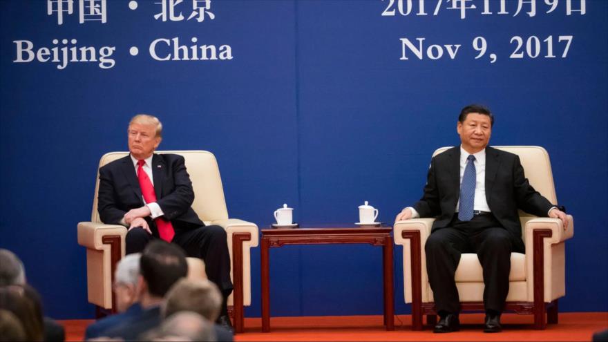 Una reunión entre el presidente chino, Xi Jinping, y su homólogo de EE.UU., Donald Trump, en Pekín, 9 de noviembre de 2017.