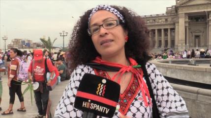 Mujeres peruanas se movilizan en solidaridad con las palestinas