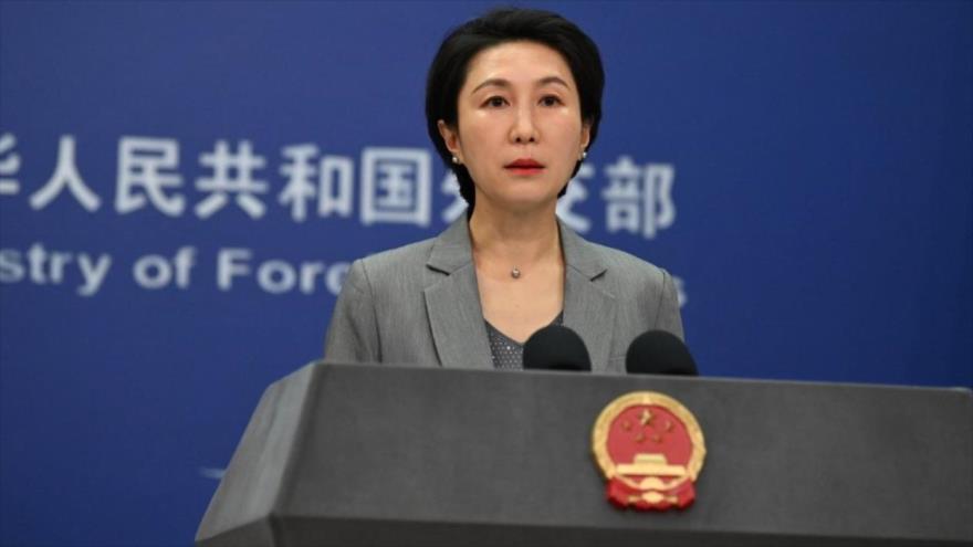 La portavoz del Ministerio de Asuntos Exteriores de China, Mao Ning, durante una rueda de prensa en Pekín, 21 de marzo de 2025.