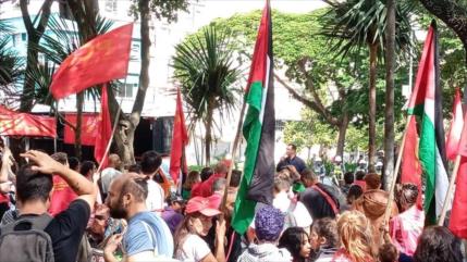 En fotos: Protesta en Brasil por Palestina en Día de Trabajadores