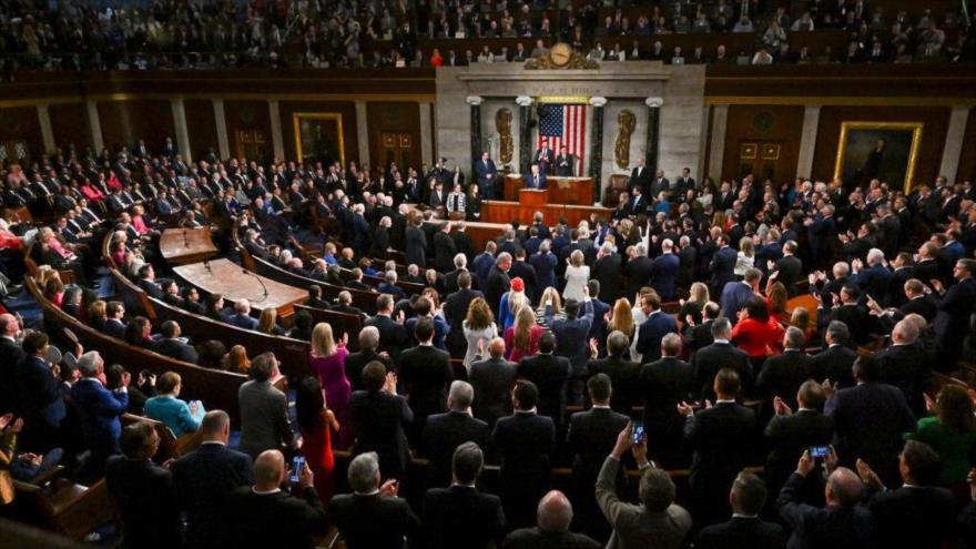 El presidente de EE.UU., Donald Trump, se dirige a una sesión conjunta del Congreso en Washington, D.C., 4 de marzo de 2025.