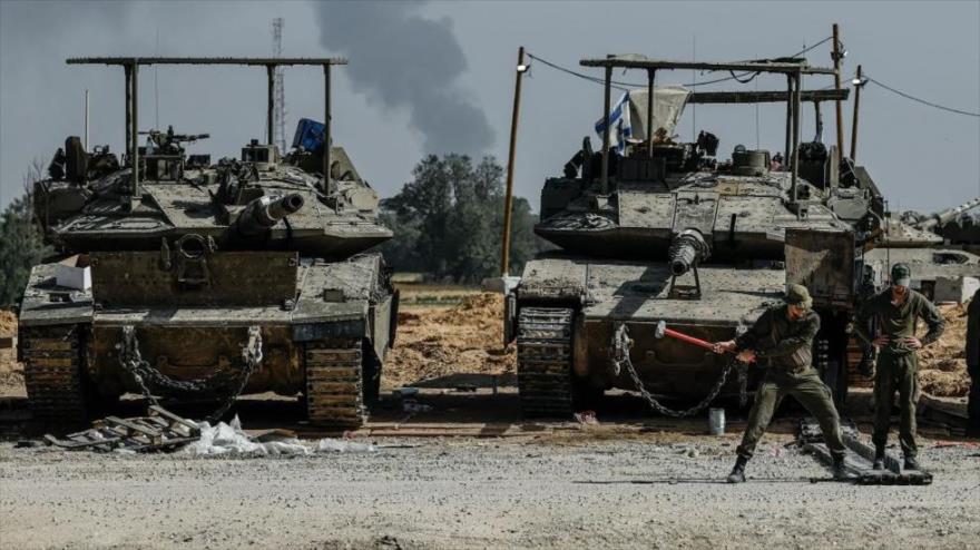 Soldados israelíes desplegados en frontera de Franja de Gaza, 3 de abril de 2025. (Foto: /Anadolu/Getty Images)