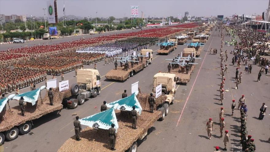 Fuerzas Armadas de Yemen, durante un desfile en Saná, la capital, por el aniversario de la Revolución del 21 de septiembre.
