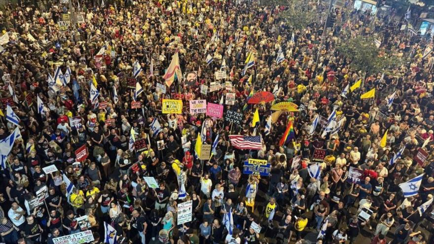 Miles de manifestantes israelíes se congregaron en Al-Quds (Jerusalén), 10 de mayo de 2025. 