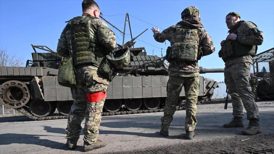 Tropas rusas en el medio de la operación militar en Ucrania.