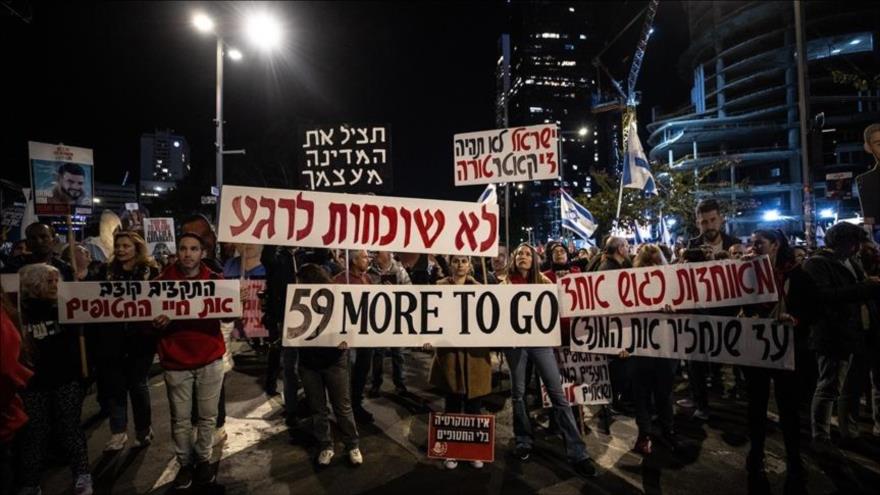 Protesta en Tel Aviv exige acuerdo de intercambio de prisioneros y reanudación de las negociaciones