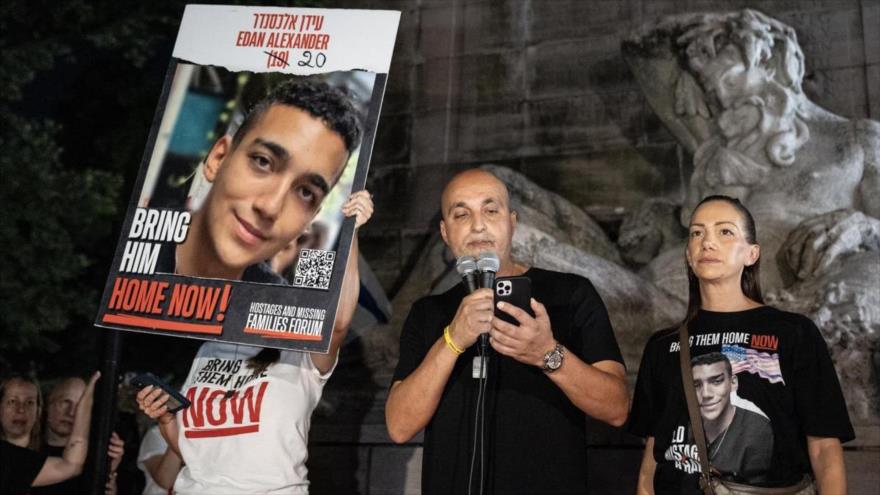 Una concentración por el militar israelí-estadounidense Edan Alexander. (Foto: Europa Press)