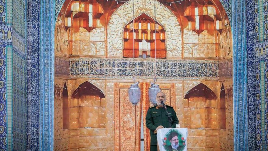 El comandante de CGRI de Irán, el general de división Hosein Salami, en primer aniversario de ‘Mártires de Servicio’ en Teherán, 15 de mayo de 2025.