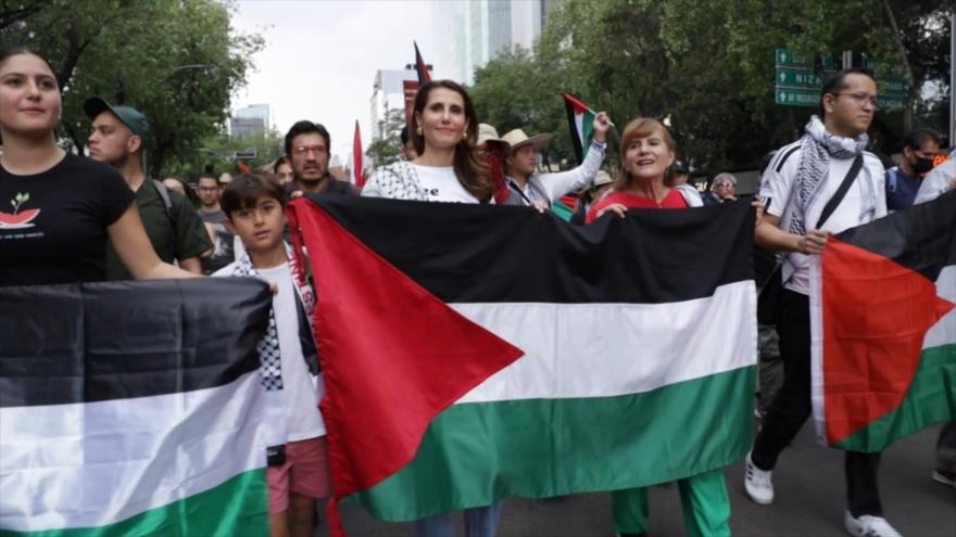 Mexicanos marchan para recordar Nakba Palestina y exigir alto al genocidio