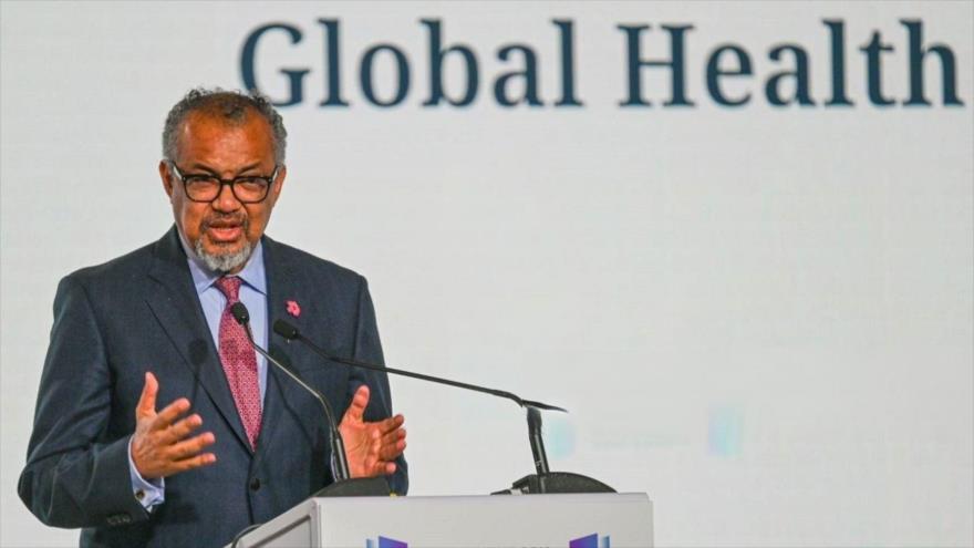 El director general de la OMS, Tedros Adhanom, durante la apertura de la 78 va Asamblea de Salud Munsdial, Ginebra, Suiza, 19 de mayo de 2025 (Foto: AP)