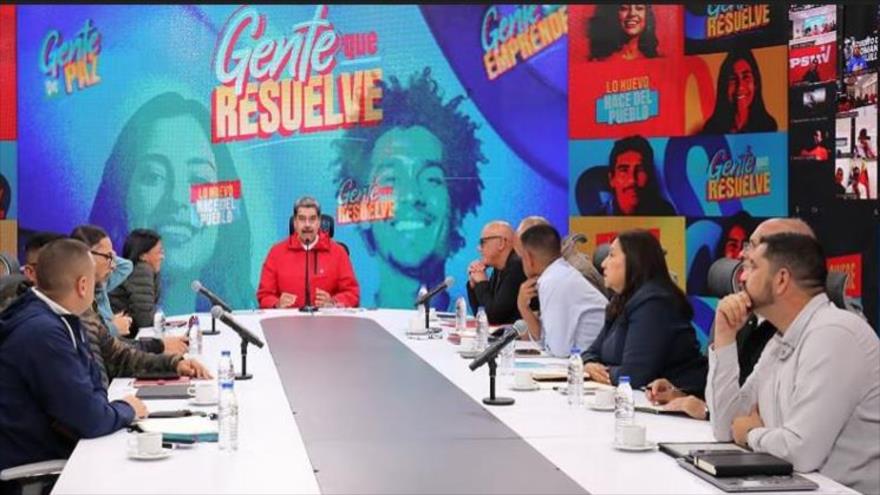 El presidente de Venezuela en una reunión del Comando de Campaña VEN25+ del Gran Polo Patriótico Simón Bolívar (GPPSB), 19 de mayo de 2025.