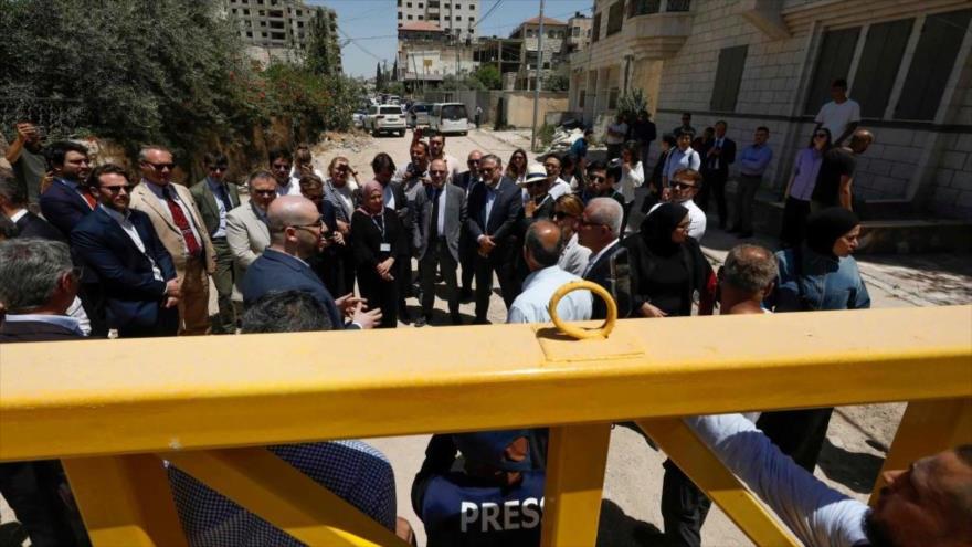 Militares israelíes disparan contra una delegación diplomática de 30países, incluida España, que visitaba Yenín, en Cisjordania. 21 mayo 2025. (Foto: AFP)
