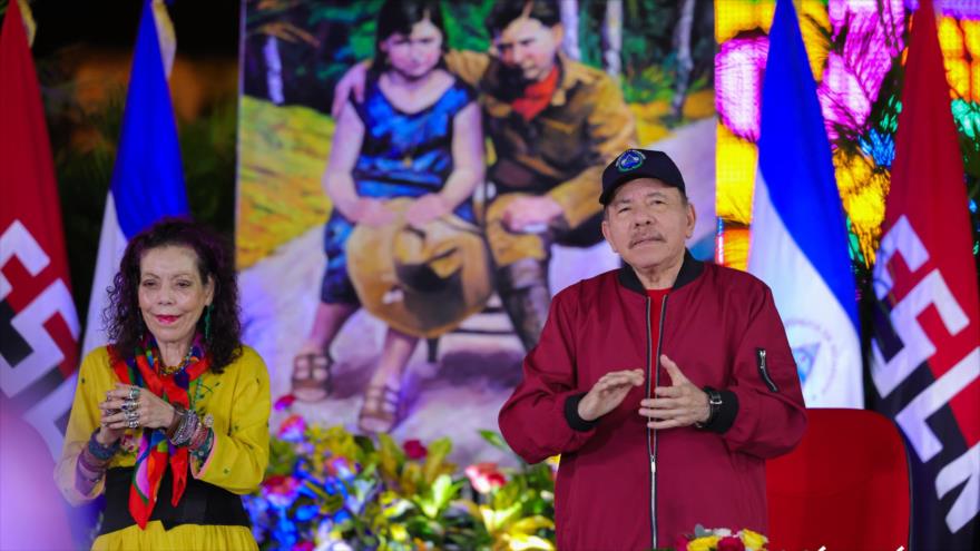 El presidente de Nicaragua, Daniel Ortega, en una reunión sostenida en Managua, la capital, 24 de mayo de 2025.