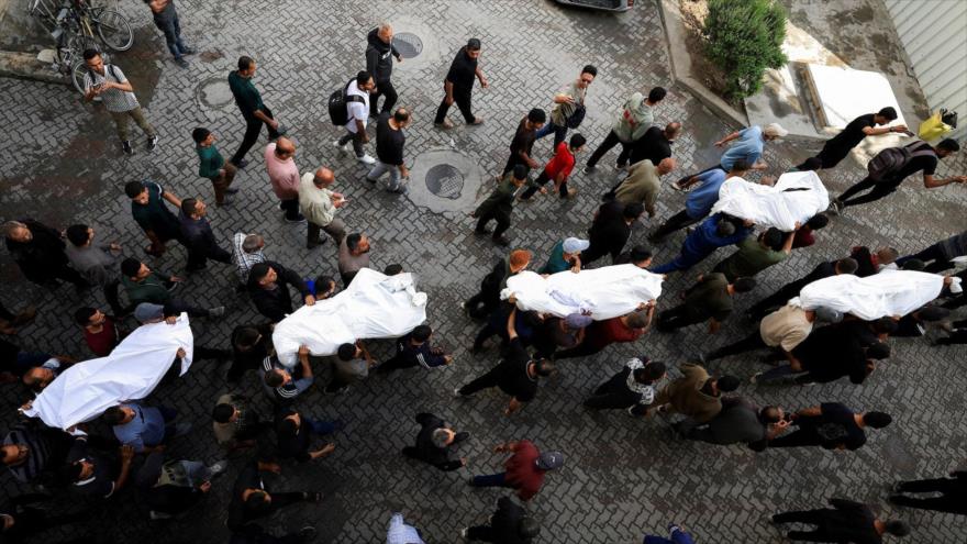 El funeral de los palestinos muertos en los ataques israelíes en la ciudad de Gaza, 20 de mayo de 2025. (Foto: Reuters)