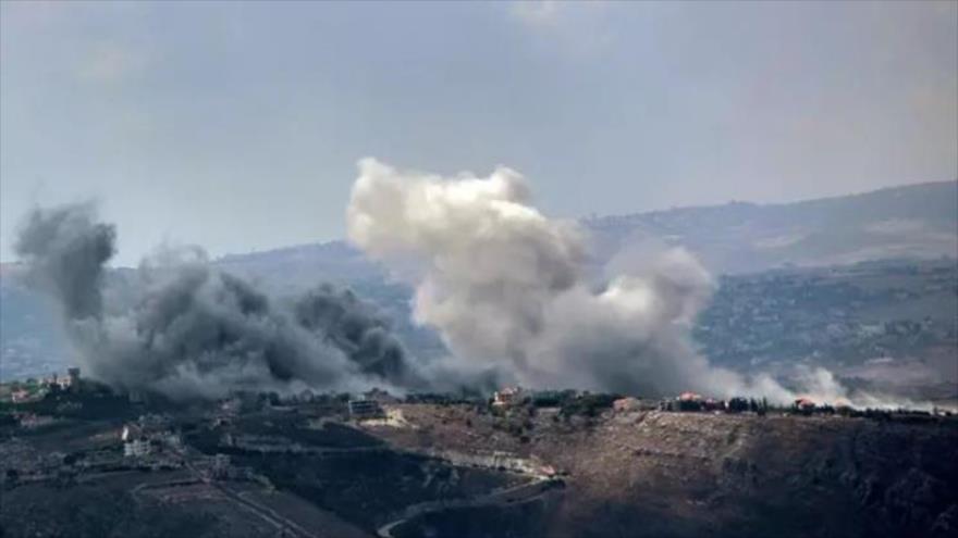 La columna de humo lanza del ataque israelí contra en sur del Líbano.