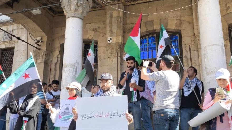 Jóvenes sirios y palestinos exigen boicot contra la ocupación israelí