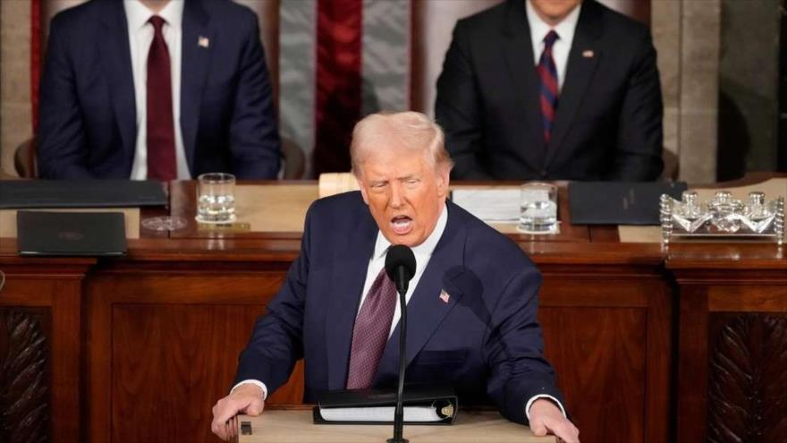 El presidente de EE.UU., Donald Trump, se dirige al Congreso en el Capitolio en Washington, 4 de marzo de 2025. (Foto: AP)
