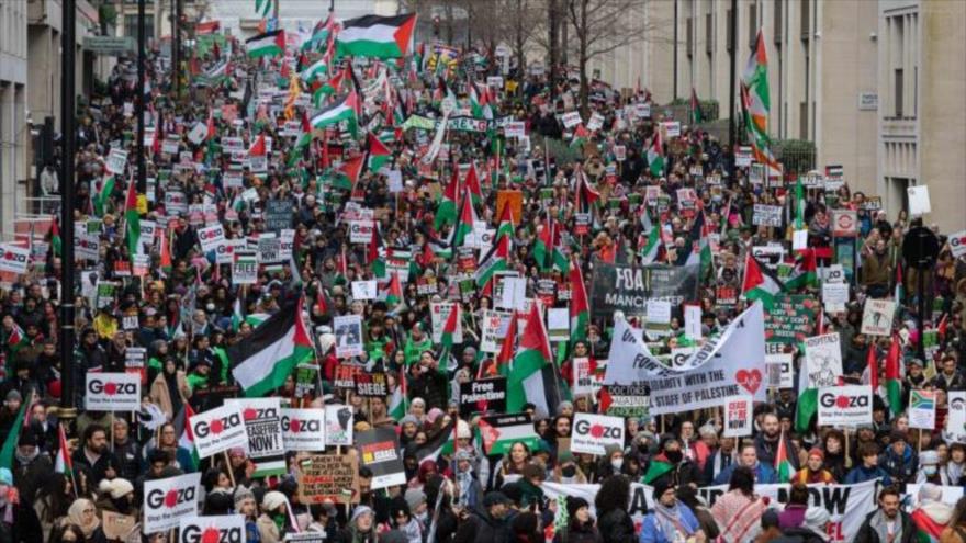 Una manifestación de activistas propalestinos. (Foto: X)
