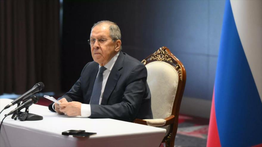 El canciller ruso, Serguéi Lavrov, durante su intervención en el ‘Foro del Futuro 2050’, 9 de junio de 2025.