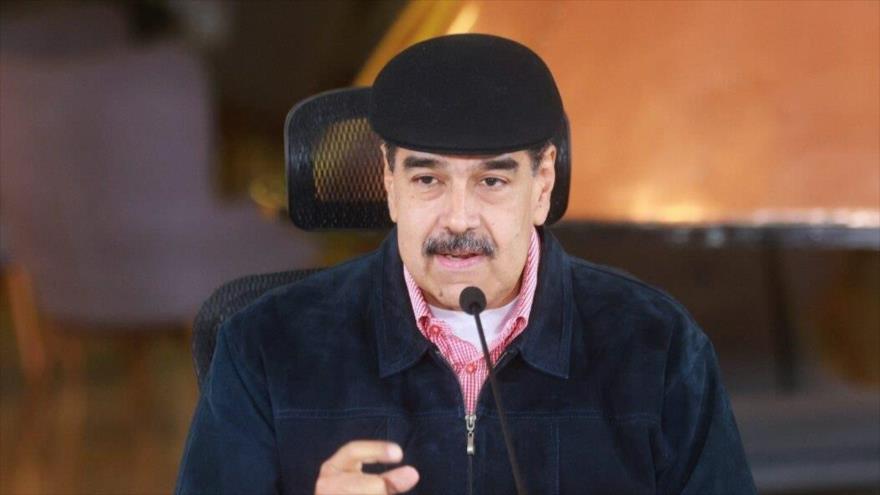 El presidente de Venezuela, Nicolás Maduro, habla al margen del Taller de las 7T para la Acción Transformadora, 13 de junio de 2025.