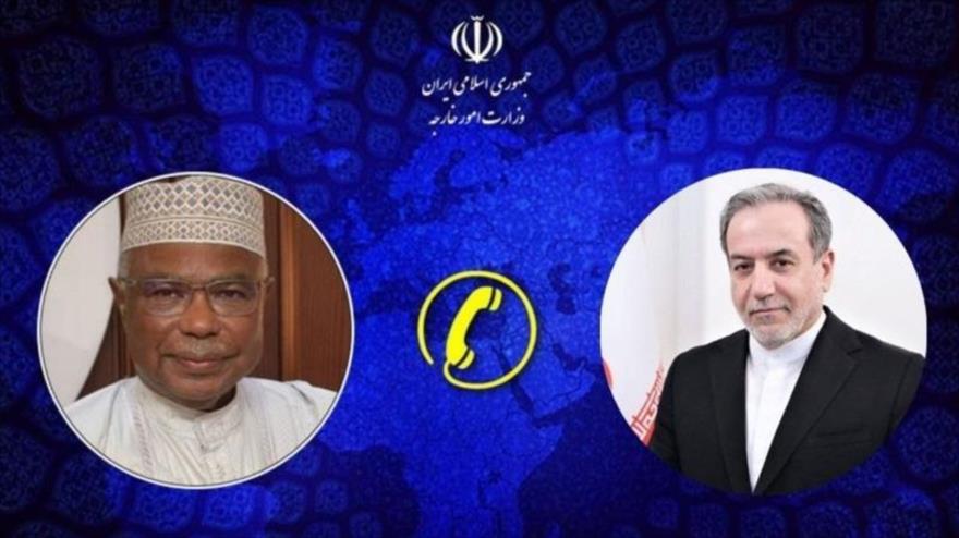 El Canciller de Irán, Seyed Abás Araqchi, y el Secretario General de la OCI, Husein Ibrahim Taha. 