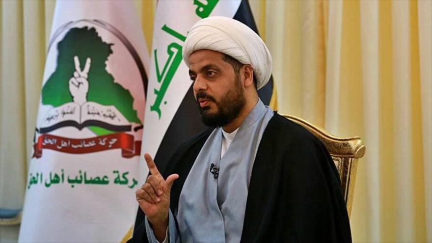 El secretario general de Asaib Ahl al-Haq de Irak, Qais al-Jazali.