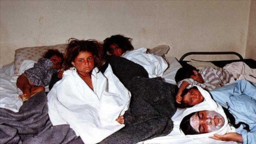 Algunas víctimas del ataque químico en la ciudad iraní de Sardasht por armas suministradas por Occidente al exrégimen iraquí de Sadam Husein en 1987.