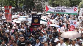 Mexicanos protestan frente a embajada de EEUU contra genocidio en Palestina