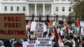 Activistas protestan frente a la Casa Blanca por reunión Trump-Netanyahu