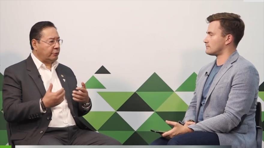 El presidente de Bolivia, Luis Arce, durante una entrevista con RT, 7 de julio de 2025.
