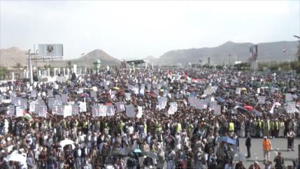 Yemeníes marchan para ratificar su respaldo a palestinos en Gaza