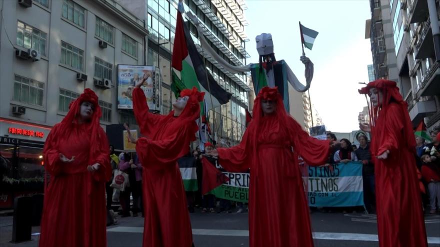 Marea roja por Palestina en Buenos Aires