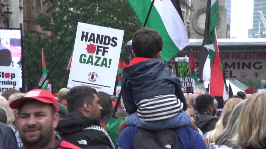 Protestas en Reino Unido exigen imponer sanciones a Israel