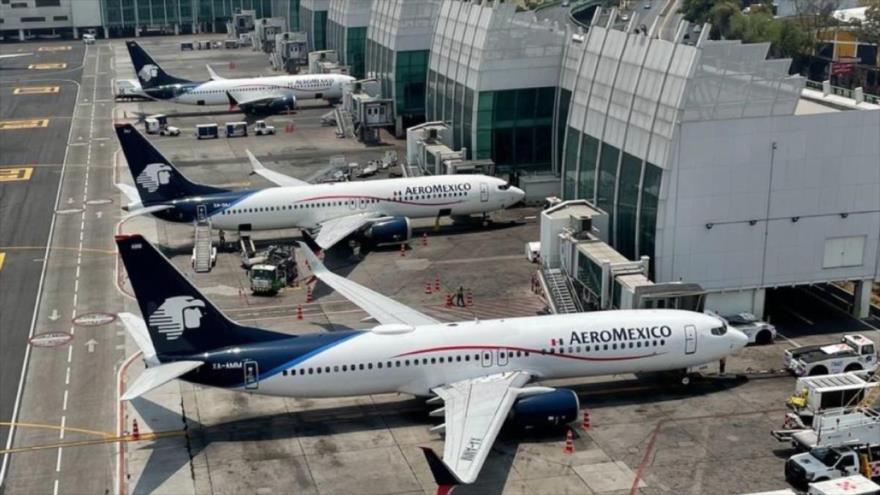 Aviones de la Aerolínea mexicana Aeroméxico en el aeropuerto Benito Juárez. (Foto: Aviacionline)