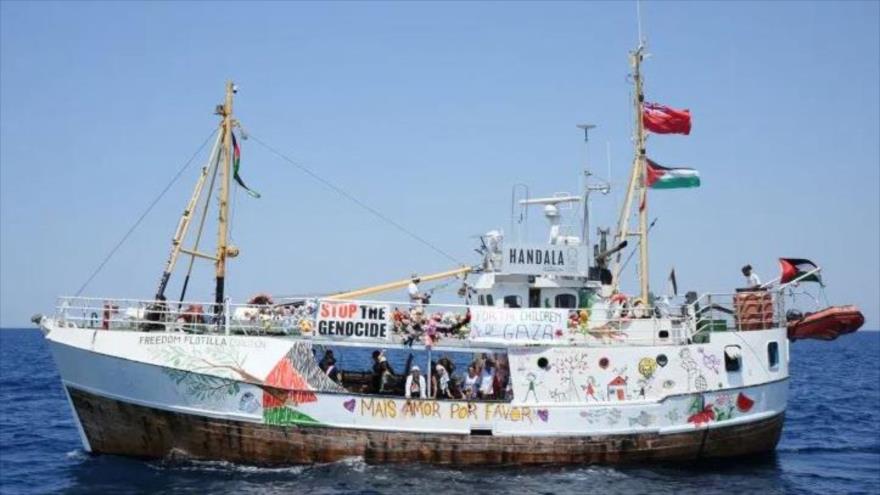 El buque Handala de la Flotilla de la Libertad, 27 de julio de 2025.