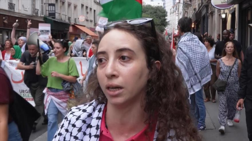 Manifestantes en París piden sanciones contra Netanyahu