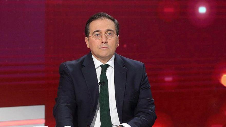El canciller español, José Manuel Albares, durante una entrevista con RTVE, 11 de agosto de 2025.