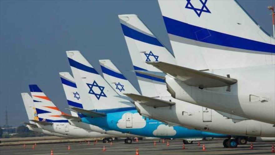 Aviones israelíes El Al en la pista del aeropuerto Ben Gurión.