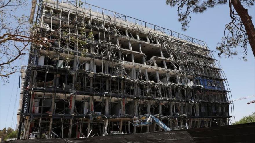 Un edificio del campus del Instituto de Ciencias Weizmann sigue dañado tras un ataque con misiles iraníes, Rehovot, 19 de junio de 2025. (Foto: Reuters)