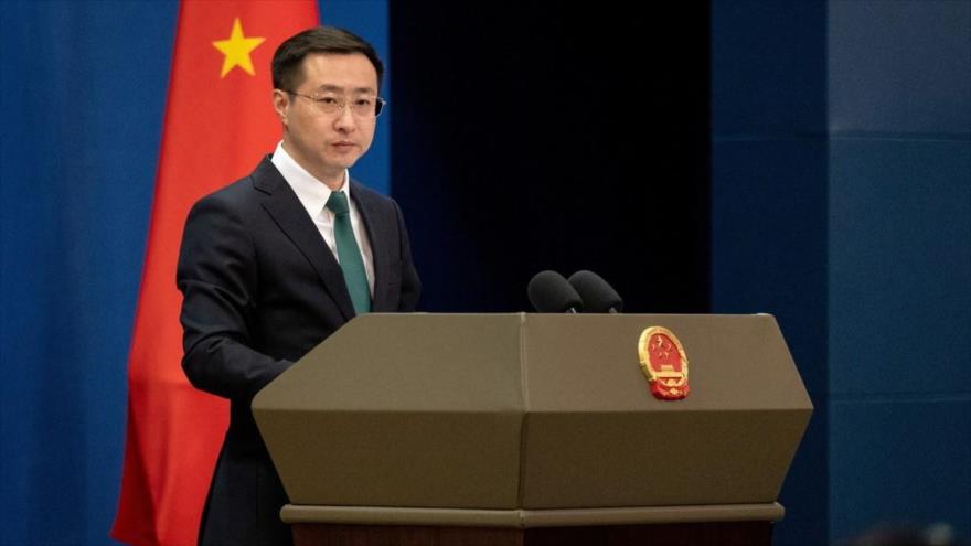 El portavoz del Ministerio de Asuntos Exteriores de China, Lin Jian.
